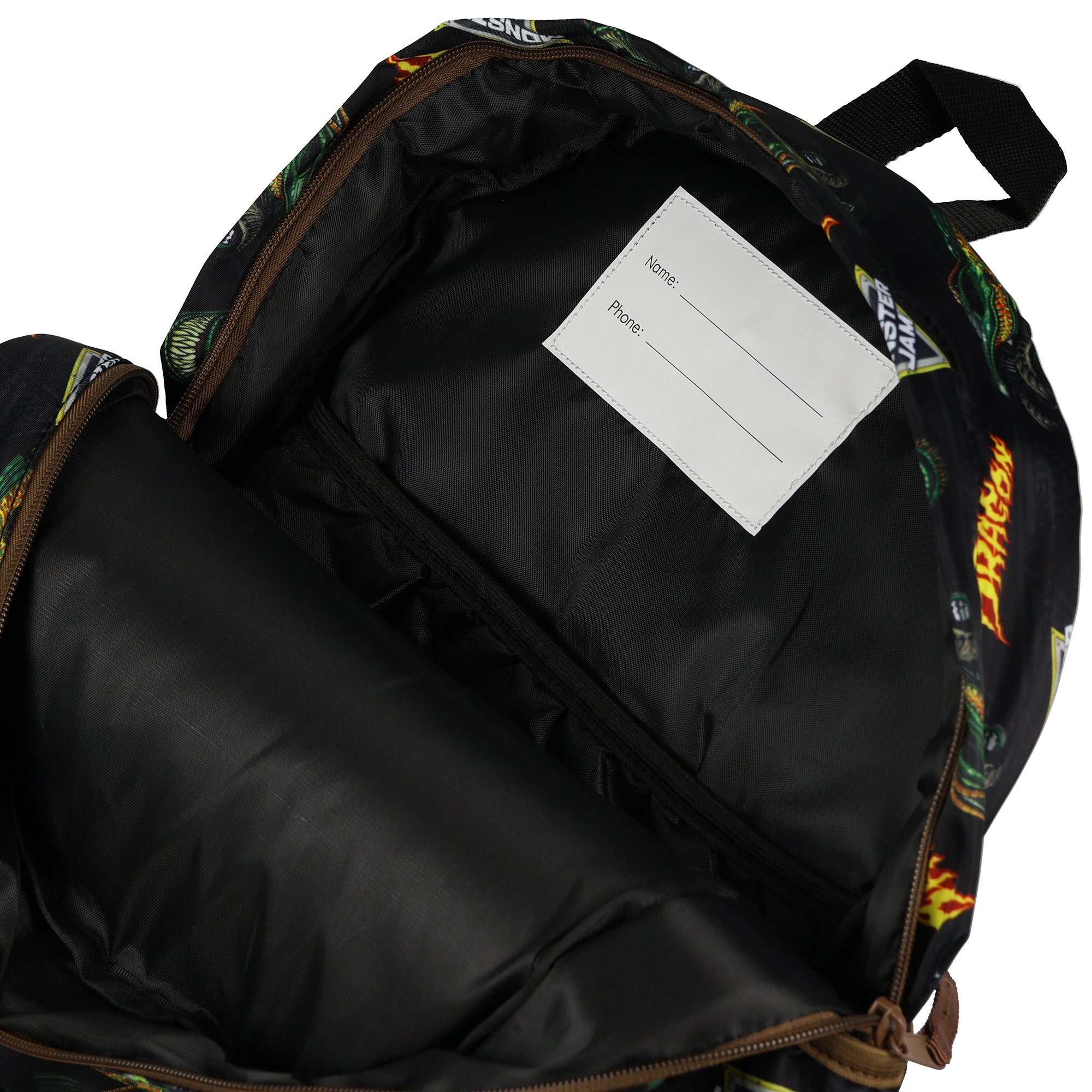 Monster Jam Dragon 16" Backpack with Adjustable Straps with Allover Print Design