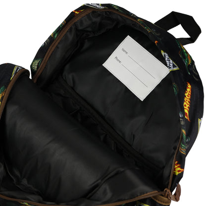 Monster Jam Dragon 16" Backpack with Adjustable Straps with Allover Print Design