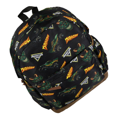 Monster Jam Dragon 16" Backpack with Adjustable Straps with Allover Print Design