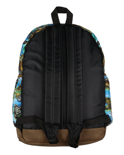 Monster Jam Backpack Pirate Curse All Over Design 16" Book Bag School