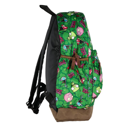 Invader Zim Backpack Piggy GIR and ZIM All-Over Design 16" with Adjustable Straps