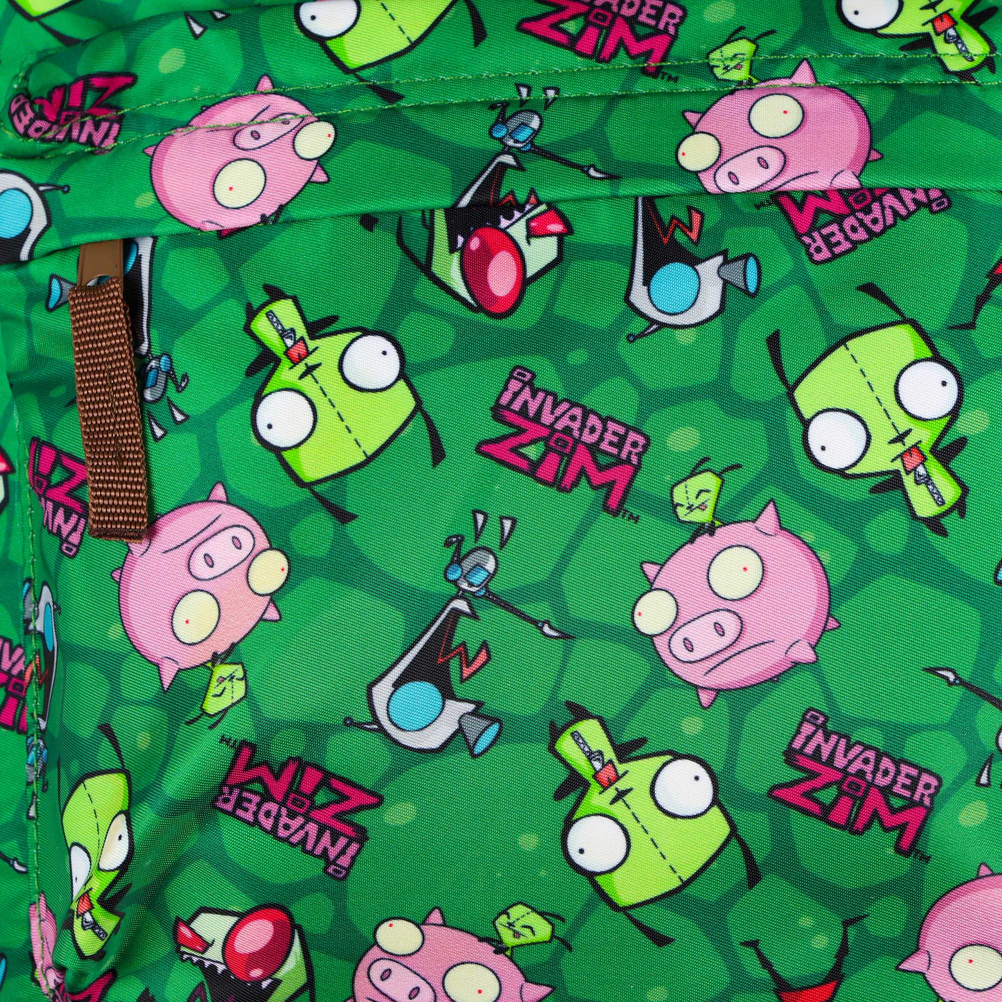 Invader Zim Backpack Piggy GIR and ZIM All-Over Design 16" with Adjustable Straps