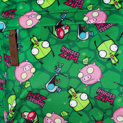 Invader Zim Backpack Piggy GIR and ZIM All-Over Design 16" with Adjustable Straps