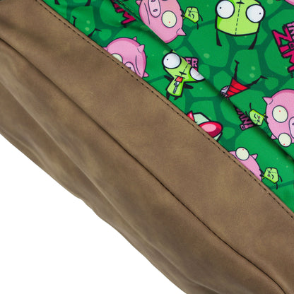 Invader Zim Backpack Piggy GIR and ZIM All-Over Design 16" with Adjustable Straps