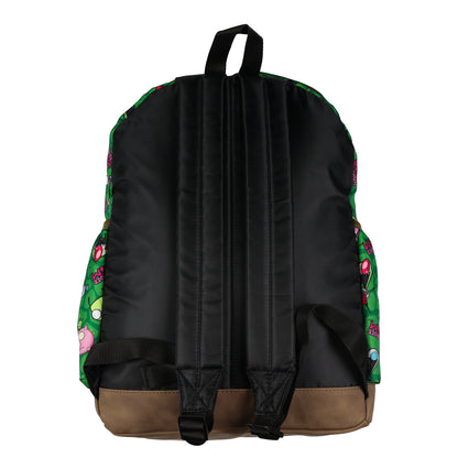 Invader Zim Backpack Piggy GIR and ZIM All-Over Design 16" with Adjustable Straps