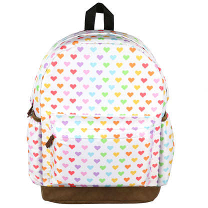 PJammy Rainbow Hearts Backpack All-Over Design 16" Book Bag School