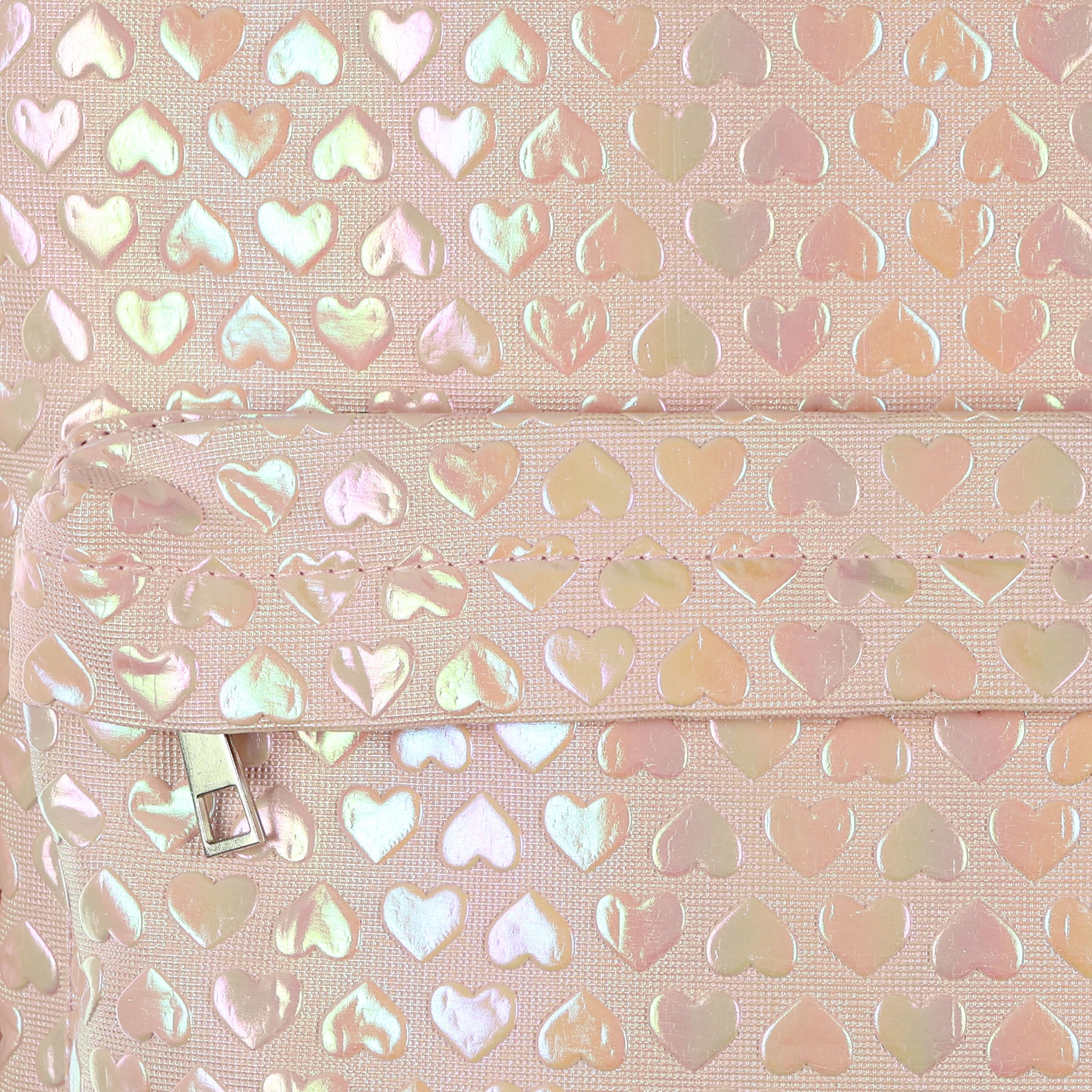 PJammy Iridescent Pink Hearts Backpack All-Over Design 16" Book Bag School