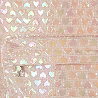 PJammy Iridescent Pink Hearts Backpack All-Over Design 16" Book Bag School