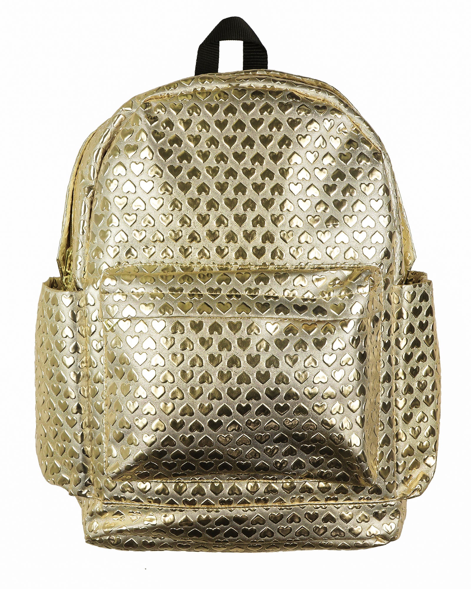 PJammy Iridescent Gold Hearts Backpack All-Over Design 16" Book Bag