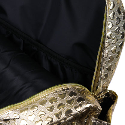 PJammy Iridescent Gold Hearts Backpack All-Over Design 16" Book Bag