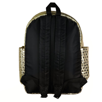 PJammy Iridescent Gold Hearts Backpack All-Over Design 16" Book Bag