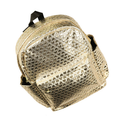PJammy Iridescent Gold Hearts Backpack All-Over Design 16" Book Bag