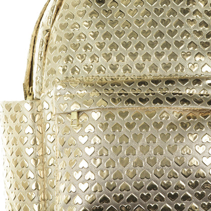 PJammy Iridescent Gold Hearts Backpack All-Over Design 16" Book Bag
