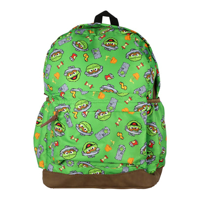 Sesame Street Oscar The Grouch Backpack All-Over Design with Adjustable Straps