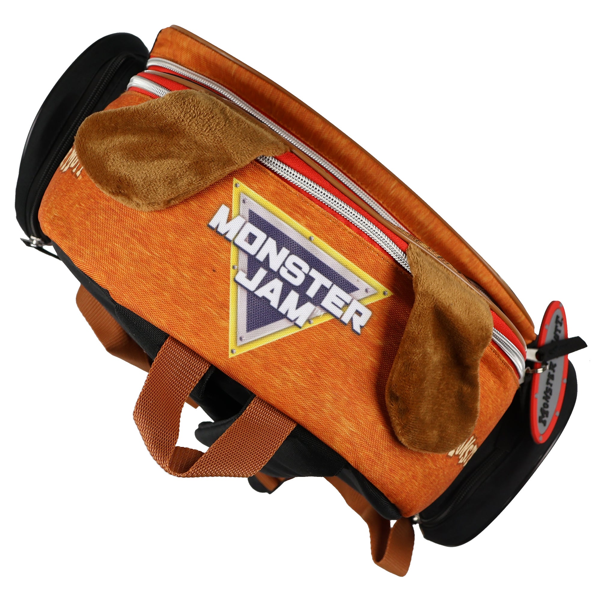 Monster Jam Backpack 16" Monster Mutt Top Dog Book Bag with 3D Ears
