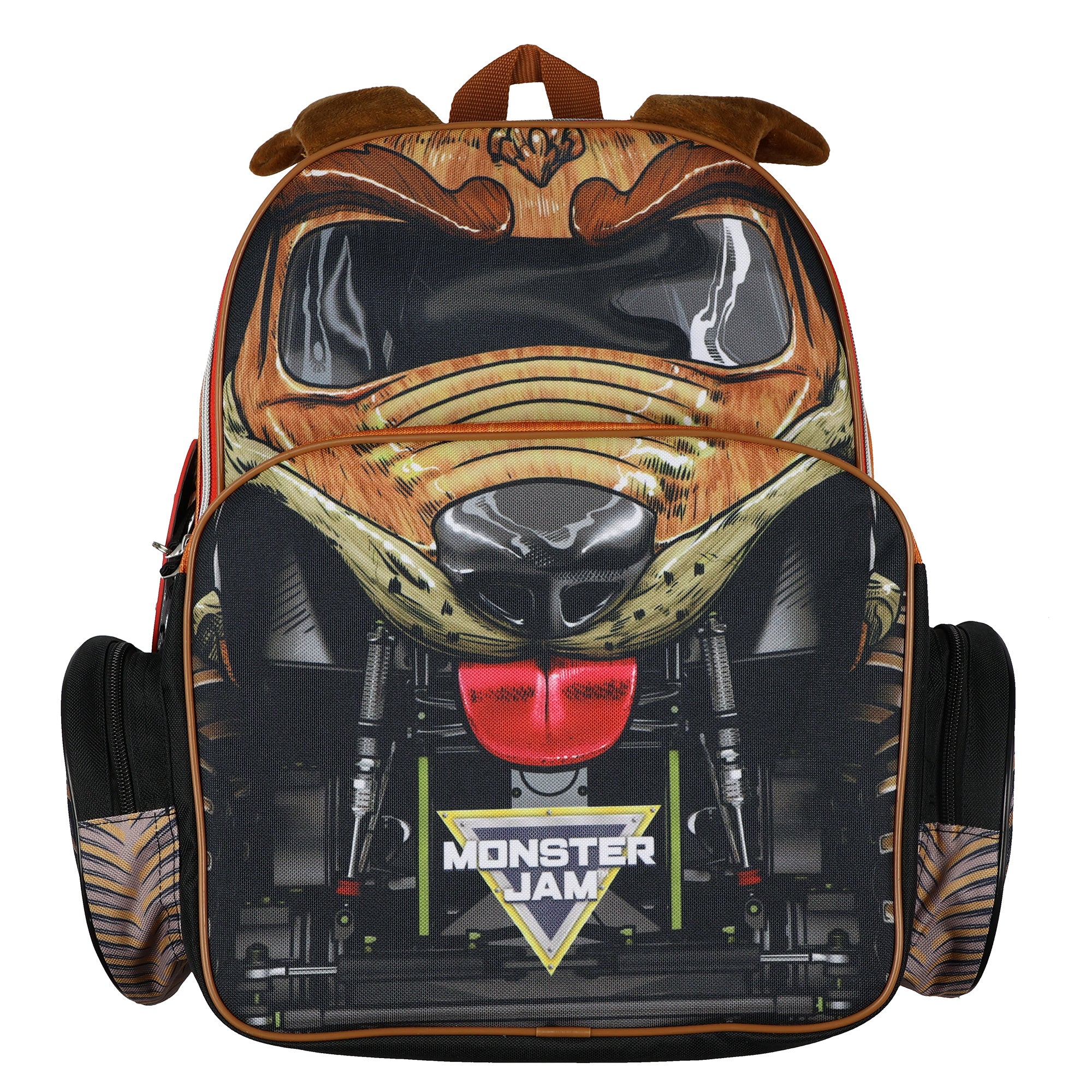 Monster Jam Backpack 16" Monster Mutt Top Dog Book Bag with 3D Ears