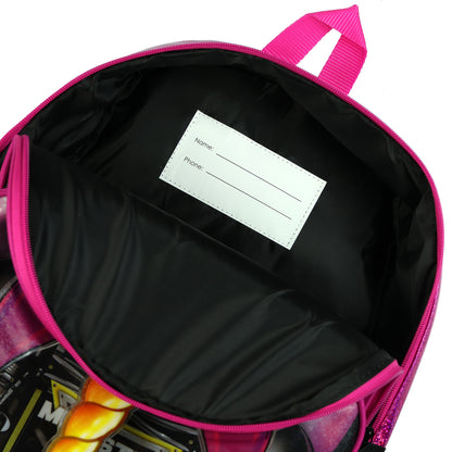 Monster Jam Backpack Sparkle Smash 3D Truck Bookbag 16"
