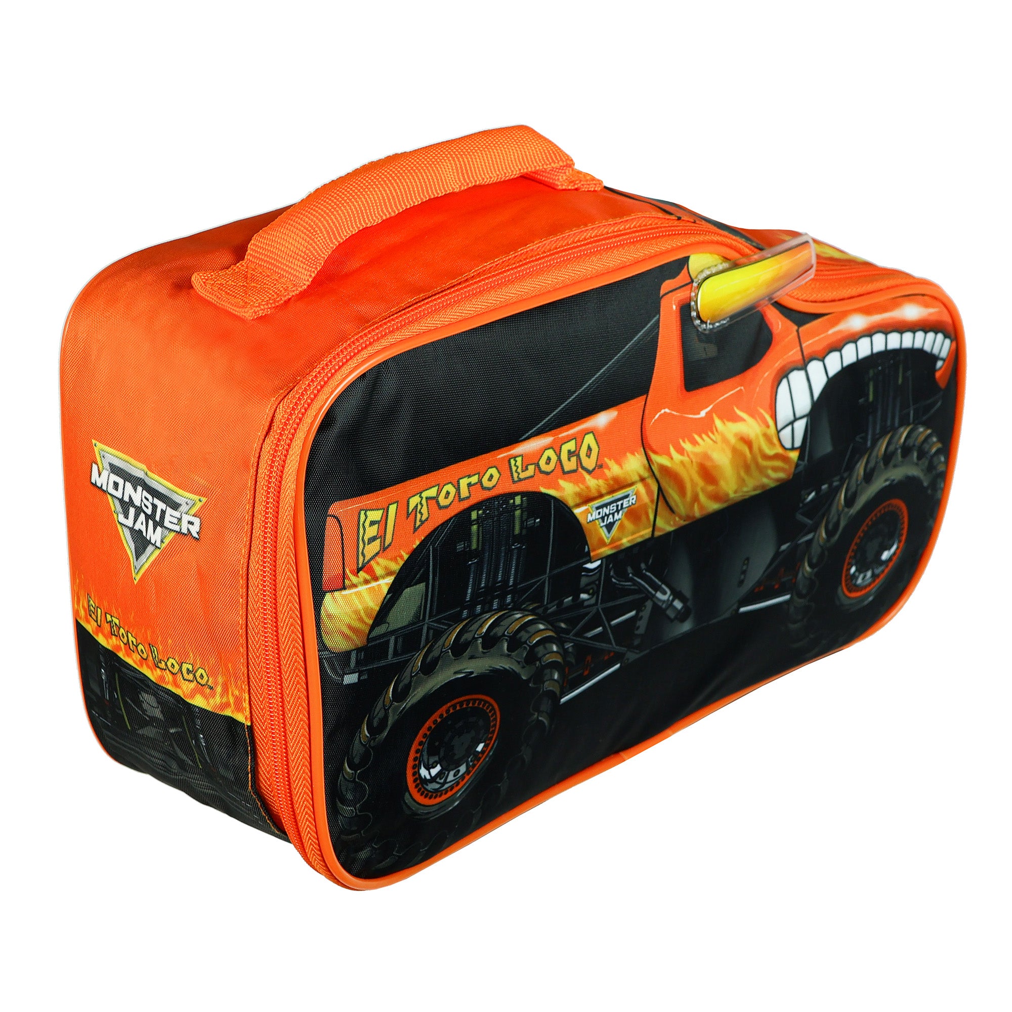 Monster Jam Lunch Box El Toro Loco 3D Insulated Full-Zip Soft Sided Tote Bag 13"