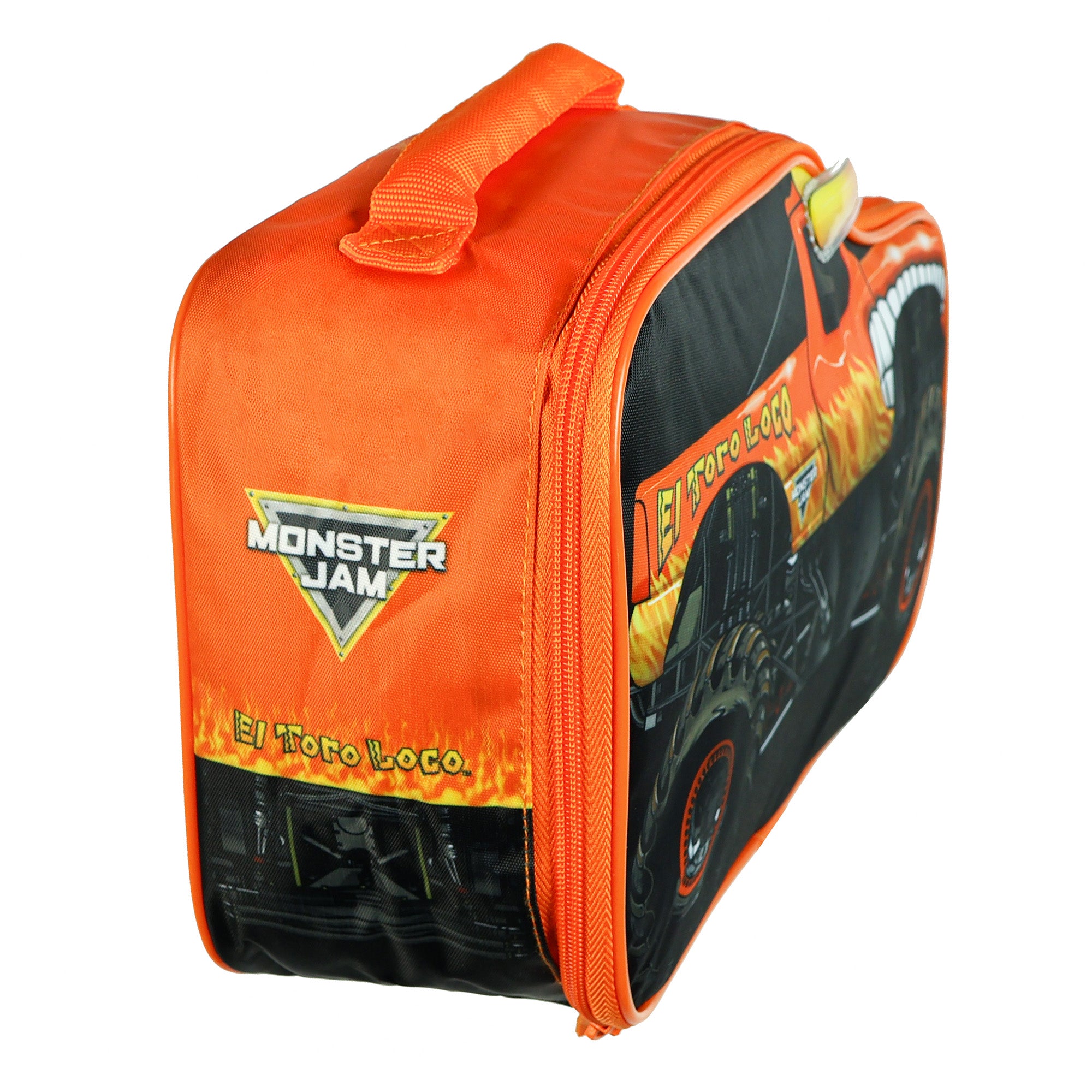 Monster Jam Lunch Box El Toro Loco 3D Insulated Full-Zip Soft Sided Tote Bag 13"