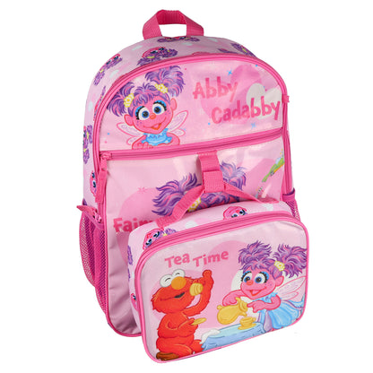 Sesame Street Abby Cadabby Fairy Tea Time 5 Piece Backpack Set with Lunch Box