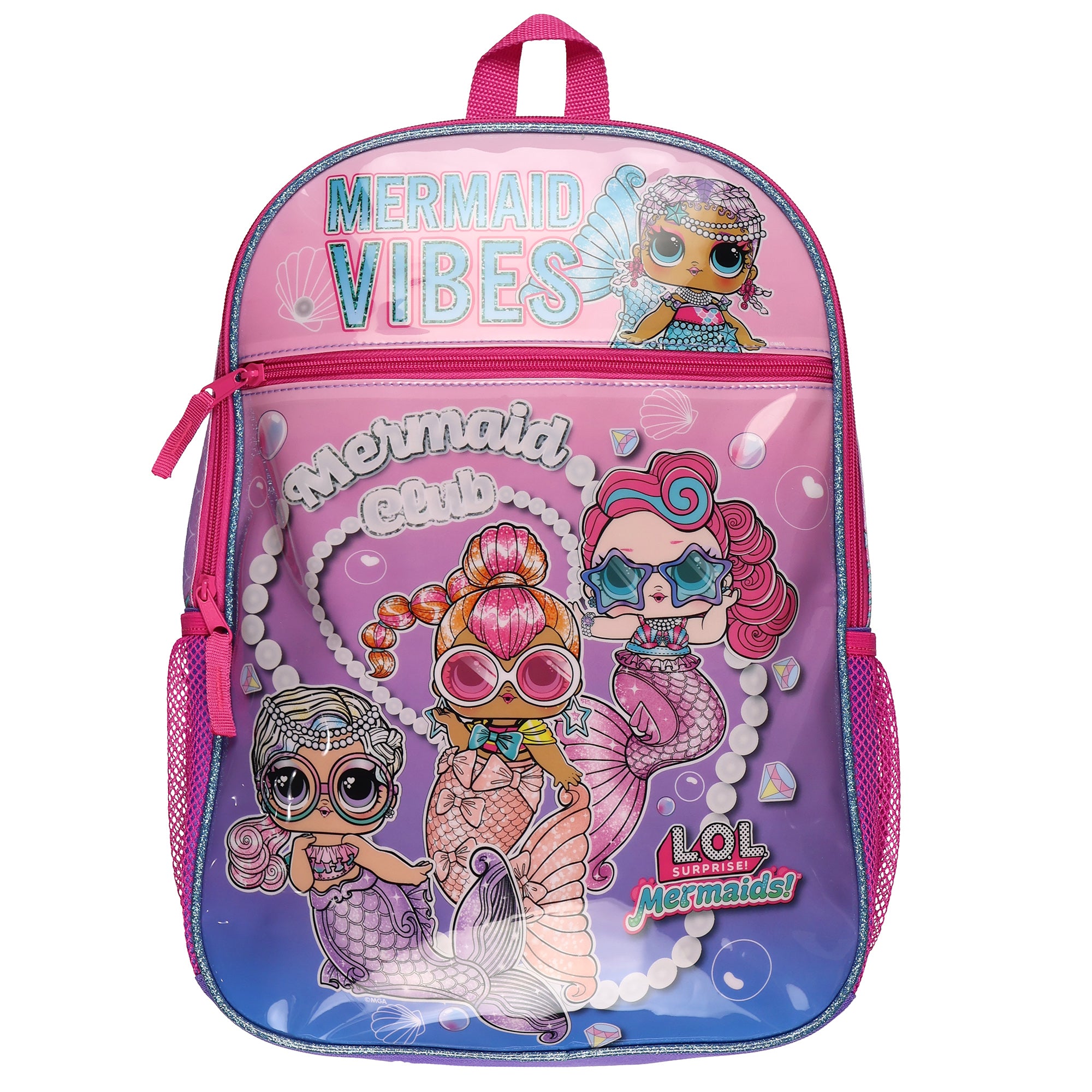 LOL Surprise! Backpack Mermaid Club 16" Book Bag with Adjustable Shoulder Straps