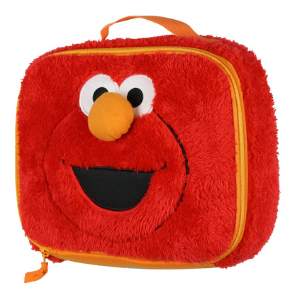Sesame Street Elmo Lunch Box 9" 3D Fuzzy Character Face Insulated Bag