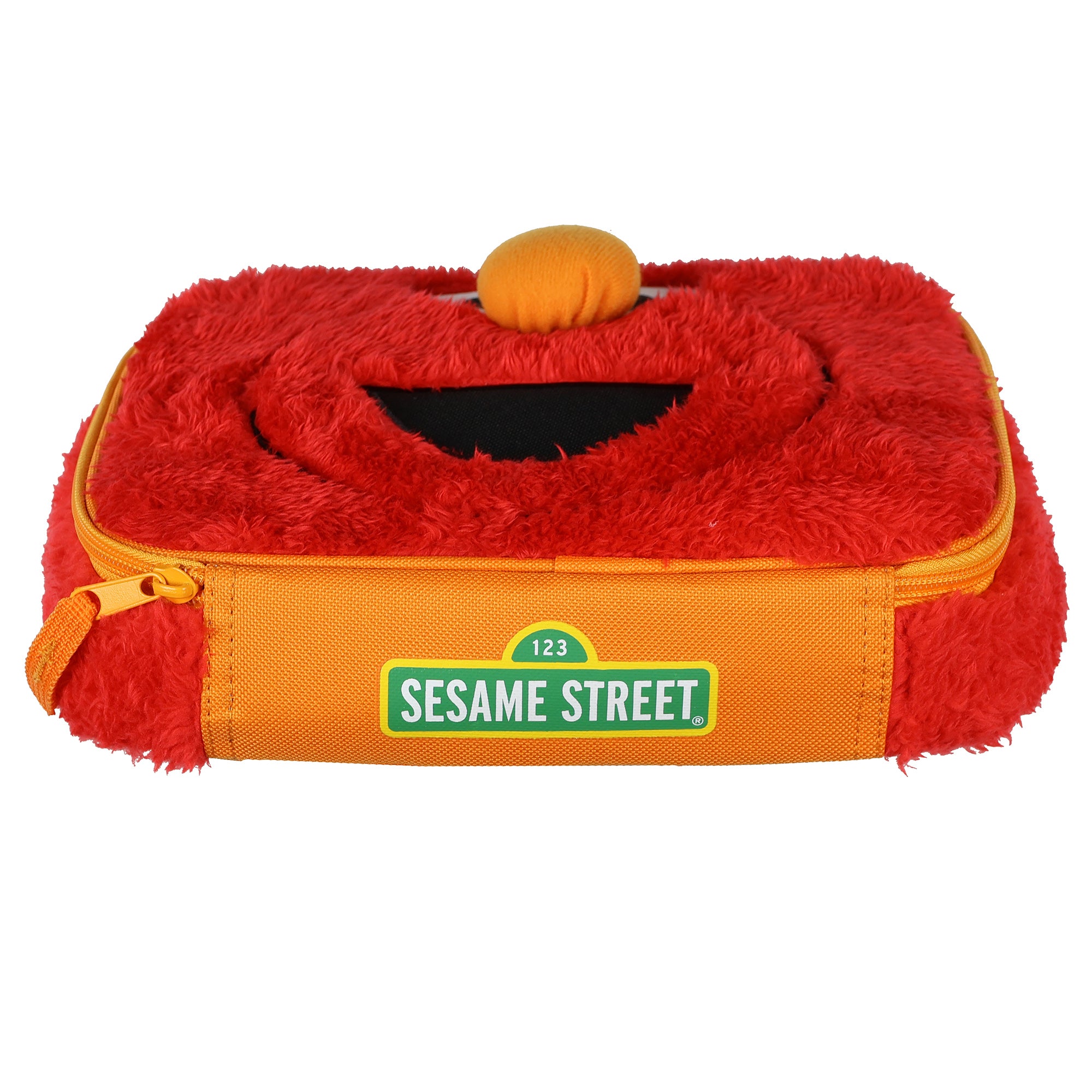 Sesame Street Elmo Lunch Box 9" 3D Fuzzy Character Face Insulated Bag