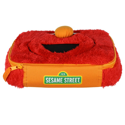 Sesame Street Elmo Lunch Box 9" 3D Fuzzy Character Face Insulated Bag