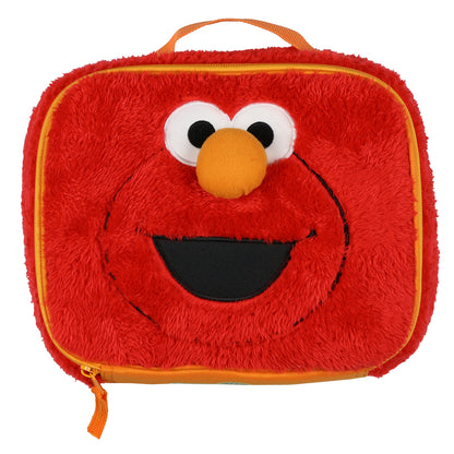Sesame Street Elmo Lunch Box 9" 3D Fuzzy Character Face Insulated Bag