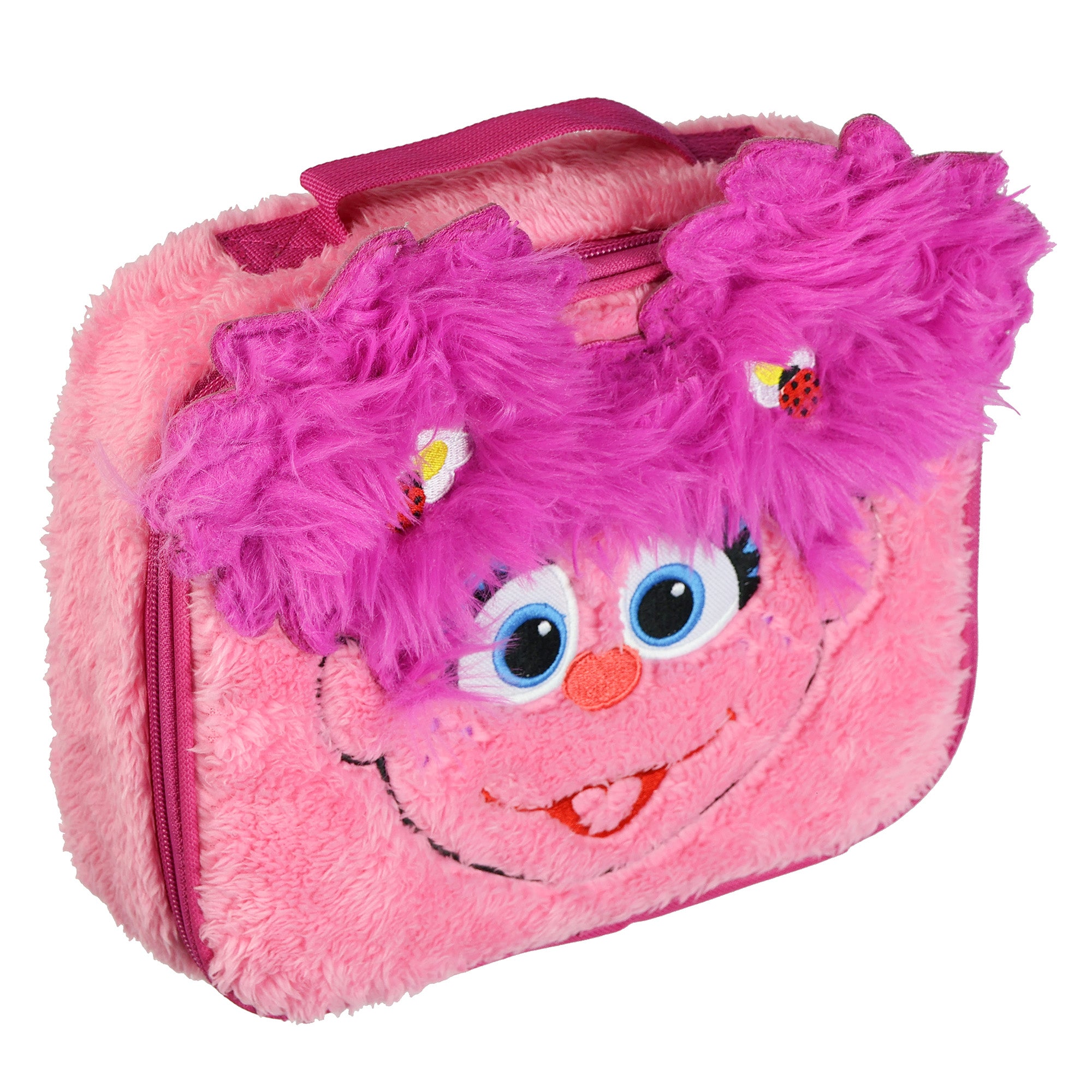 Sesame Street Abby Cadabby Lunch Box 9" Fuzzy Character Face Insulated Bag