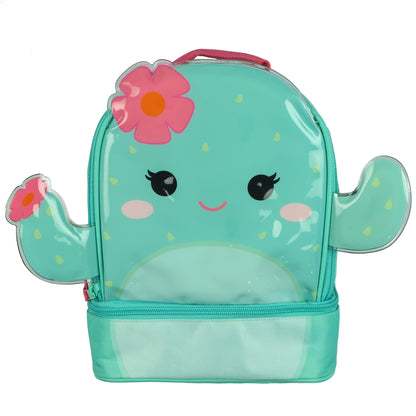 Squishmallows Lunch Box 10" Graciela the Cactus Dual Compartment Insulated Bag