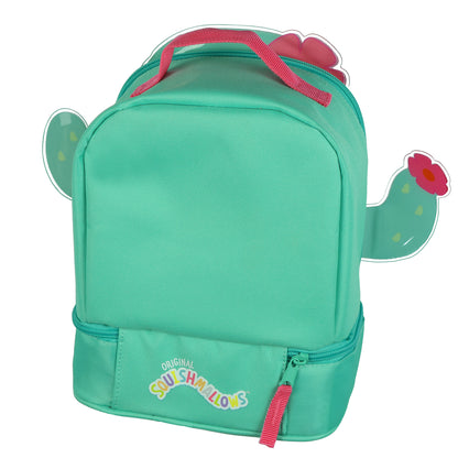 Squishmallows Lunch Box 10" Graciela the Cactus Dual Compartment Insulated Bag
