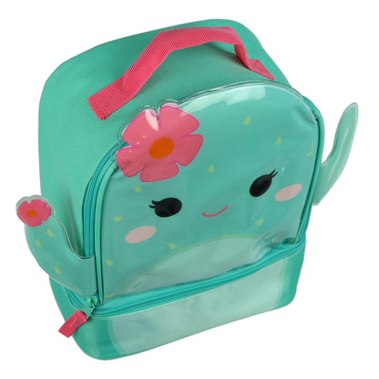 Squishmallows Lunch Box 10" Graciela the Cactus Dual Compartment Insulated Bag