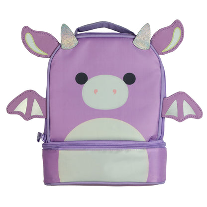 Squishmallows Lunch Box 10" Dina The Dragon Dual Compartment Insulated Bag