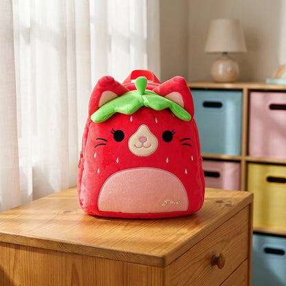 Squishmallows Plush Backpack 11" Olma the Strawberry Cat Mini Bag