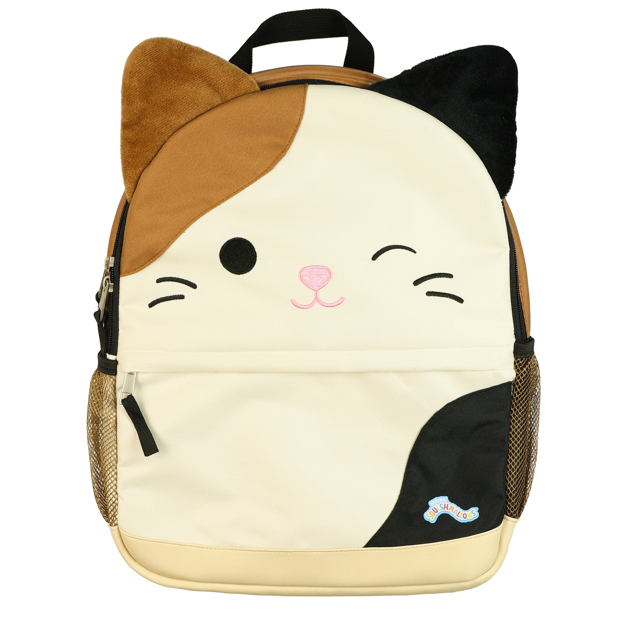 Squishmallows Backpack 16" Cam the Cat 3D Character Bag with Adjustable Straps
