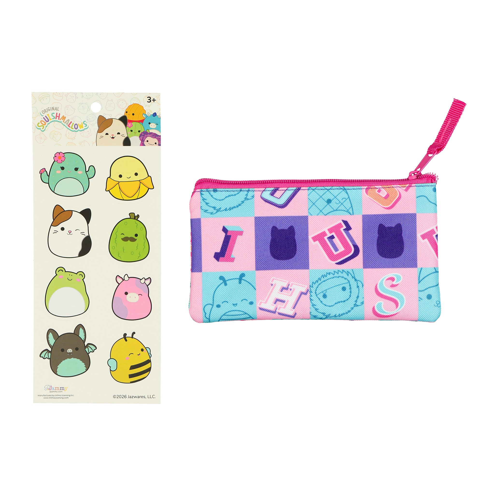 Squishmallows Backpack 16" Squad 5 Piece Set Bookbag with Detachable Lunch Box