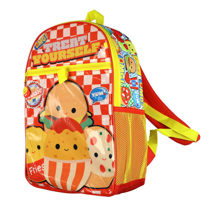 Squishmallows Backpack 16" Treat Yourself! 5 Piece Set with Detachable Lunch Box