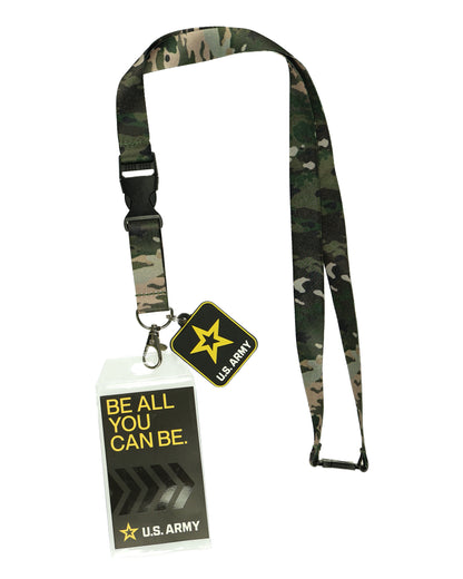U.S. Army Lanyard Be All You Can Be Clear ID Badge Holder with Rubber Charm