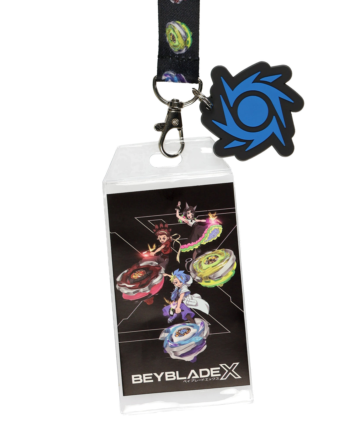 Beyblade X Lanyard Clear ID Badge Holder with Breakaway Clasp and Charm