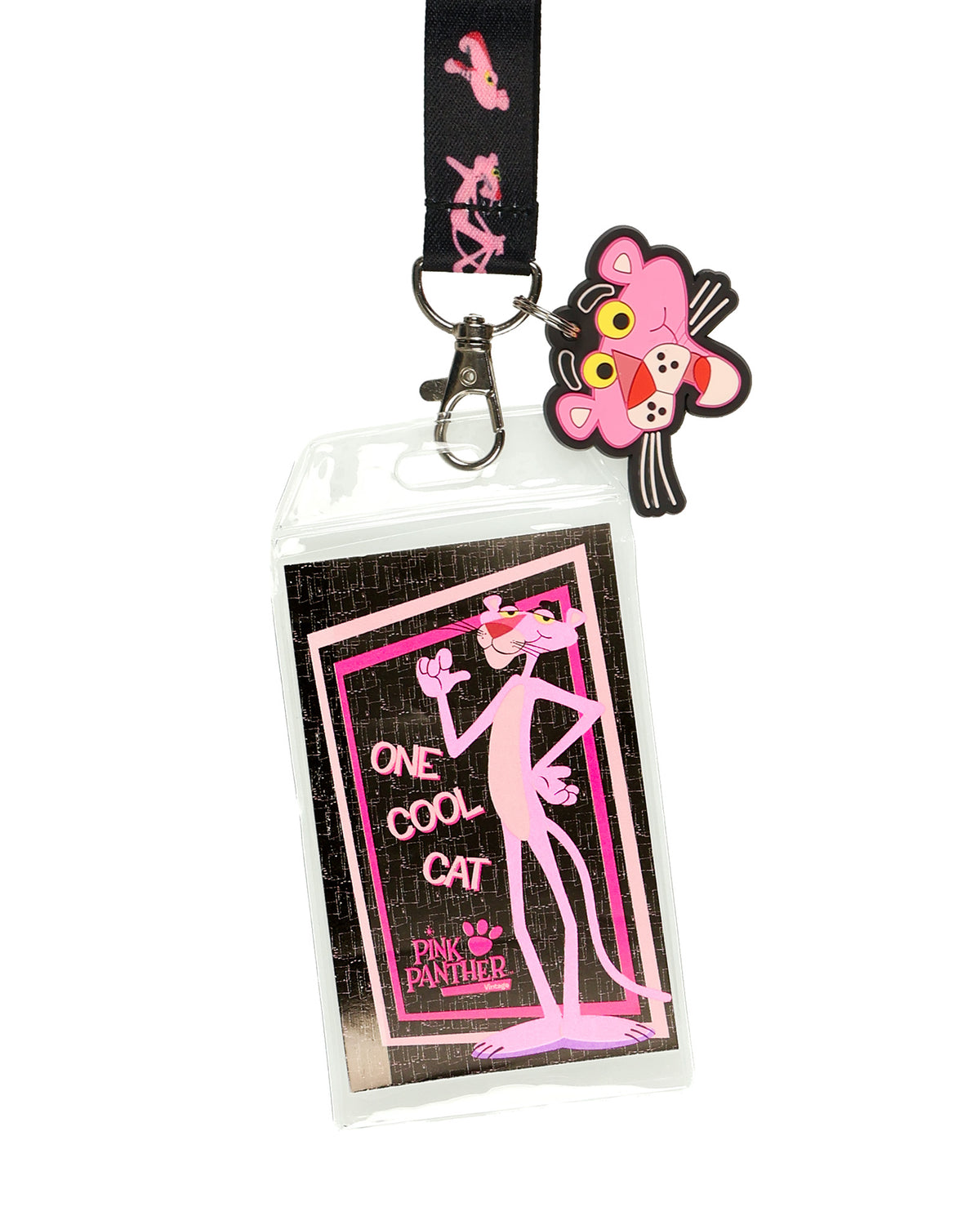 Pink Panther Lanyard One Cool Cat Clear ID Badge Holder and Breakaway Strap