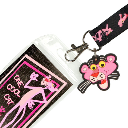 Pink Panther Lanyard One Cool Cat Clear ID Badge Holder and Breakaway Strap