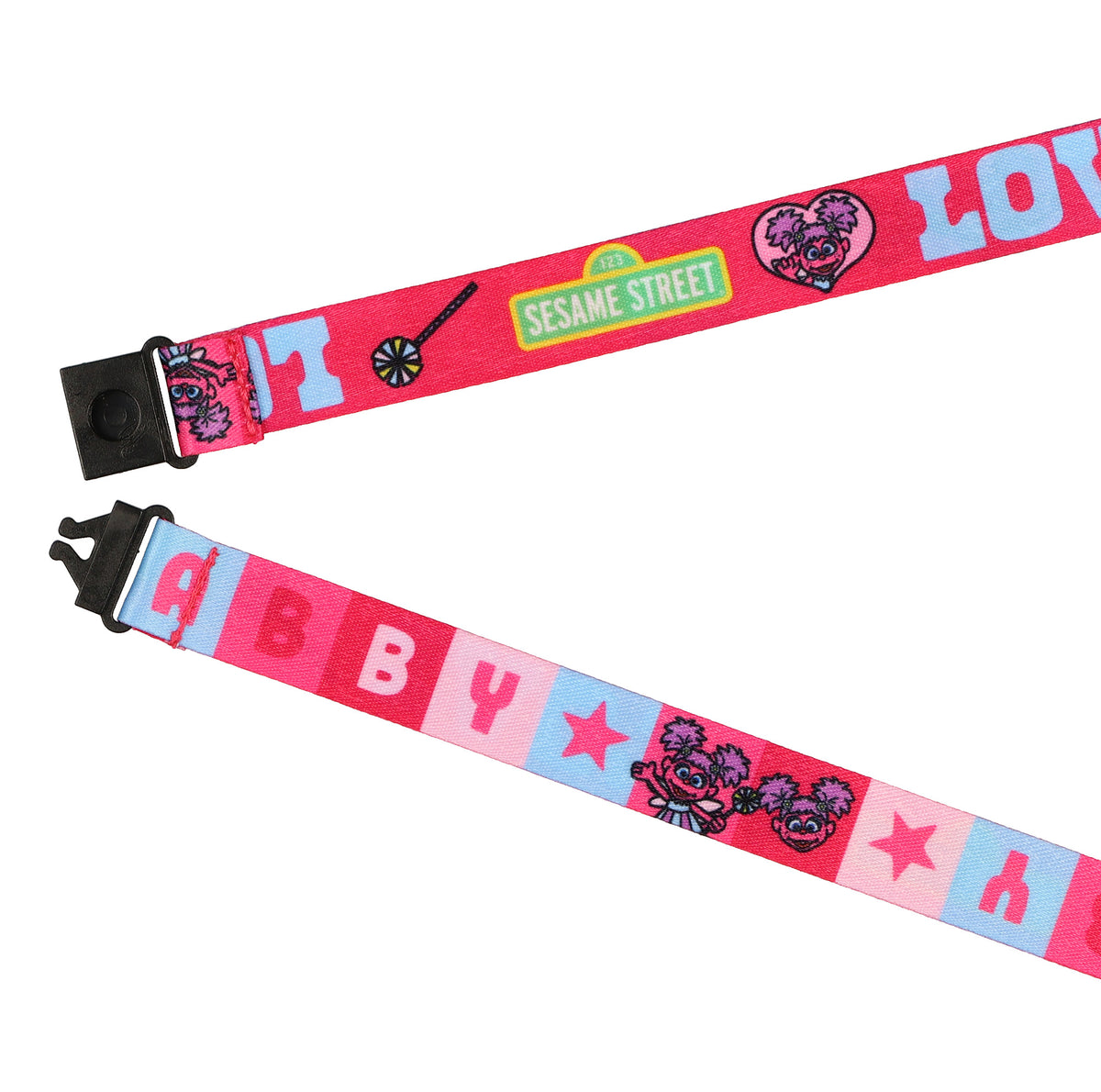 Sesame Street Lanyard Abby Cadabby Breakaway Clear ID Badge Holder with Charm