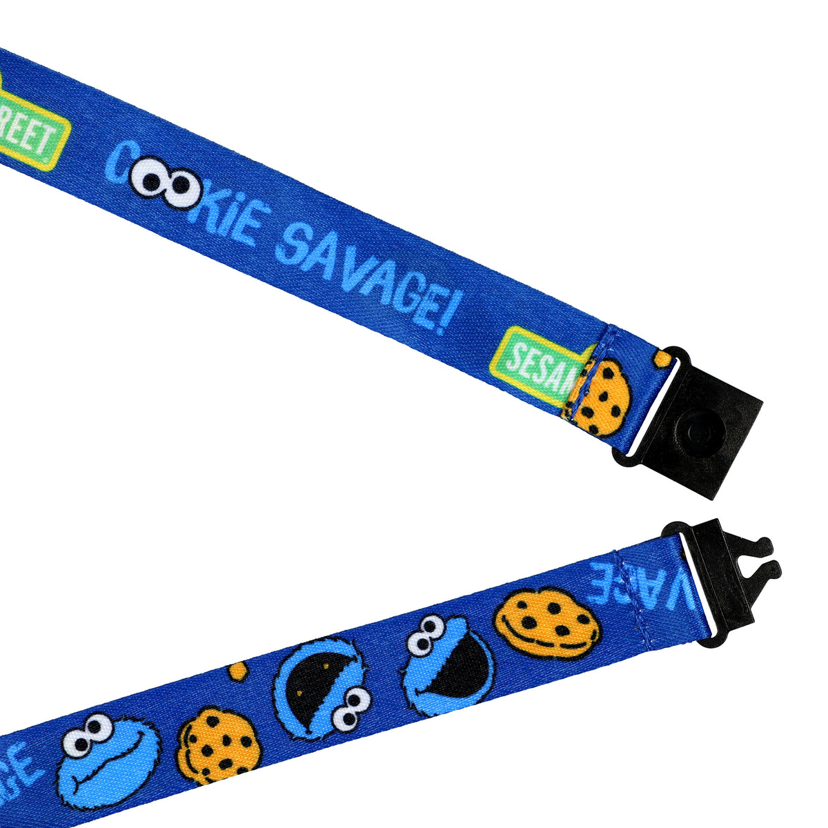 Sesame Street Lanyard Cookie Monster Breakaway Clear ID Badge Holder with Charm