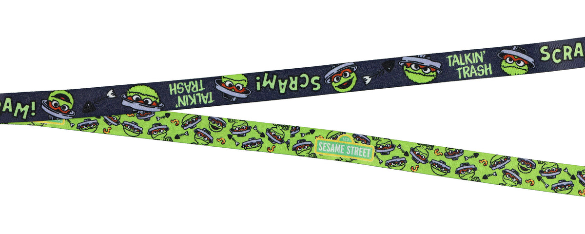 Sesame Street Lanyard Oscar the Grouch Breakaway Clear ID Badge Holder and Charm
