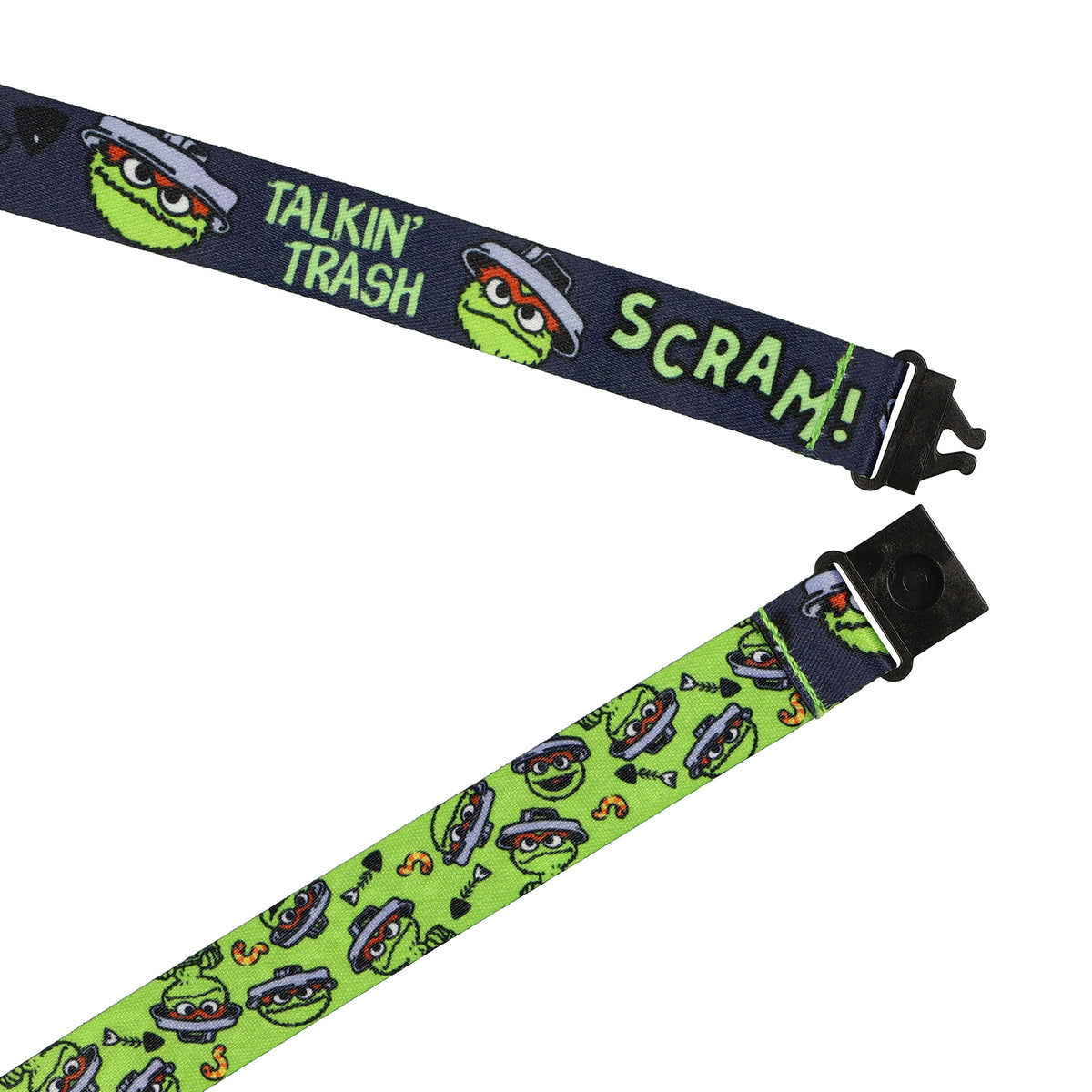Sesame Street Lanyard Oscar the Grouch Breakaway Clear ID Badge Holder and Charm