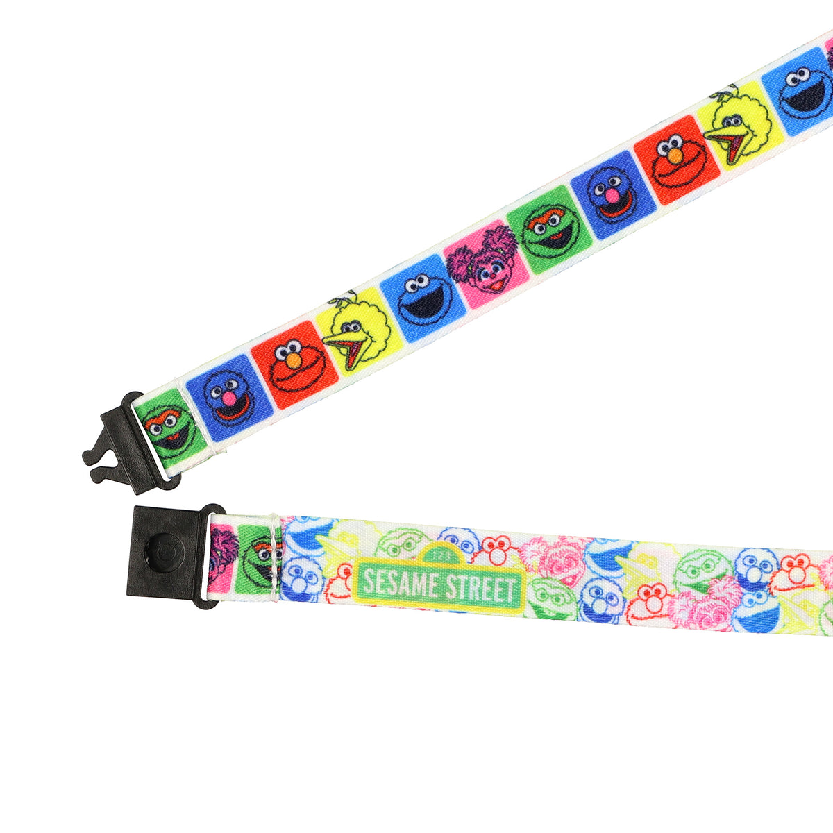 Sesame Street Lanyard Friendly Faces Breakaway Clear ID Badge Holder with Charm