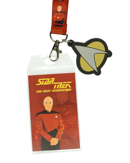 Star Trek Lanyard The Next Generation Jean-Luc Picard ID Badge Holder