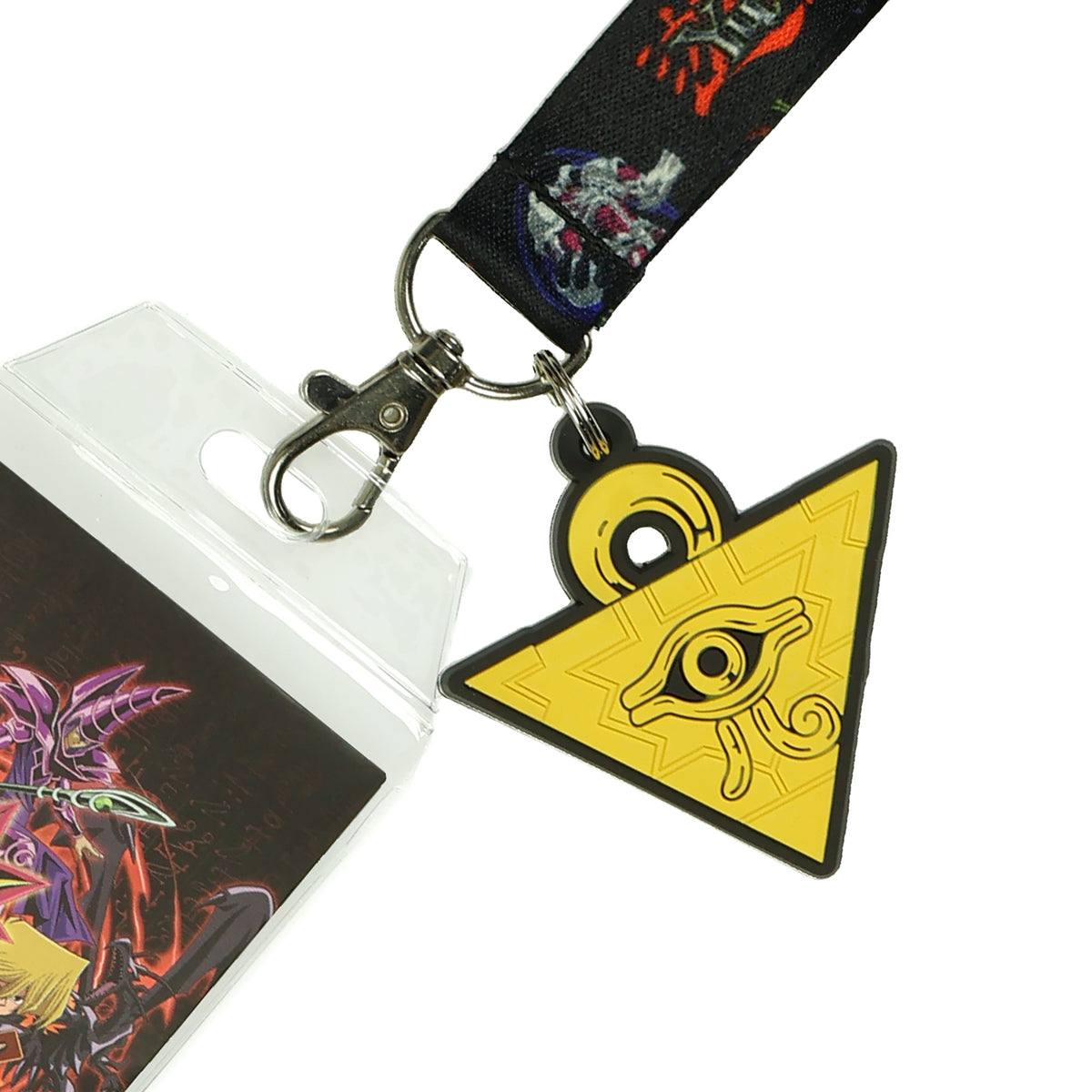 Yu-Gi-Oh! Anime Lanyard Clear ID Badge Holder with Breakaway Clasp and Charm