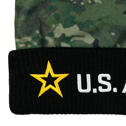 U.S. Army Beanie Star Logo Design with Camo Overlay Adult Knit Hat, OSFM